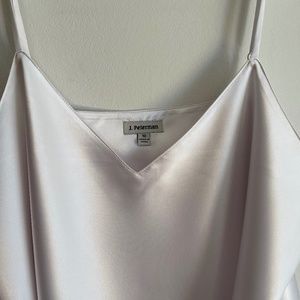 J. Peterman White Satin Camisole Top Size 10